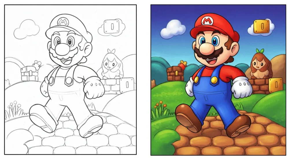 Super mario coloring pages