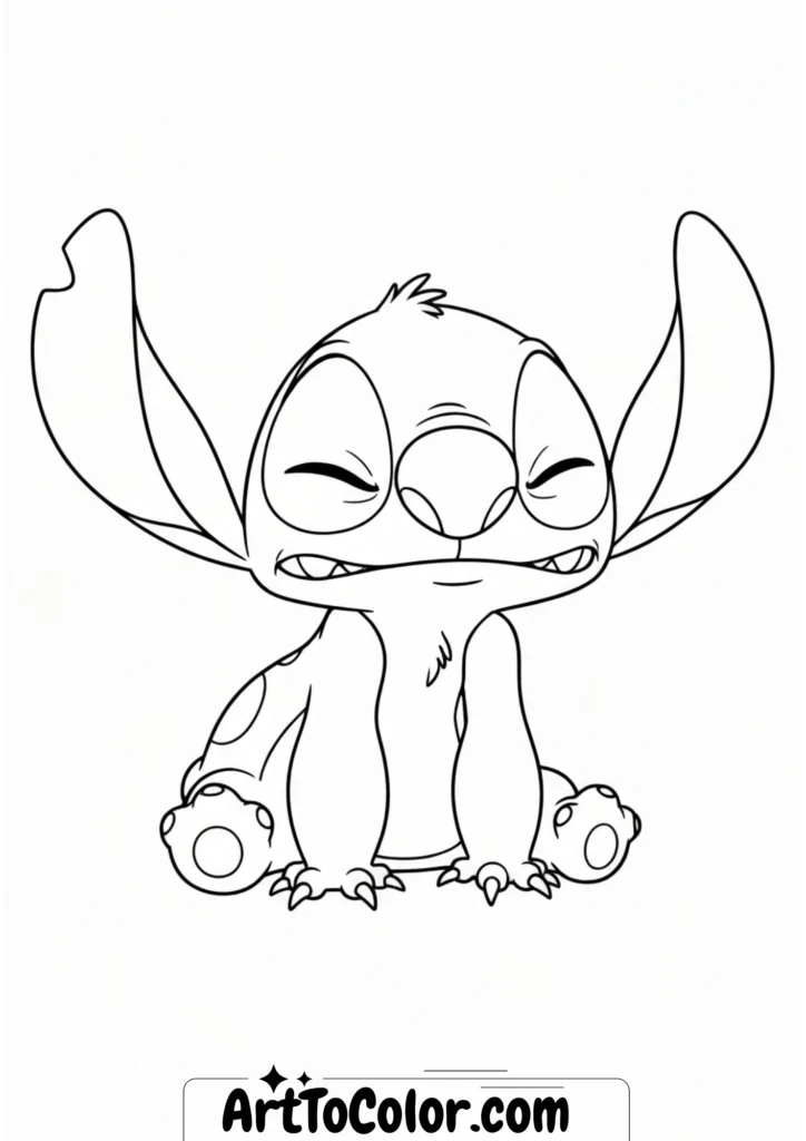 Sleeping Stitch Coloring Page