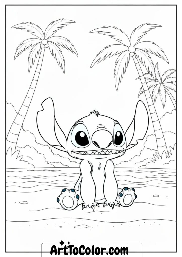 Beach Stitch Coloring Page