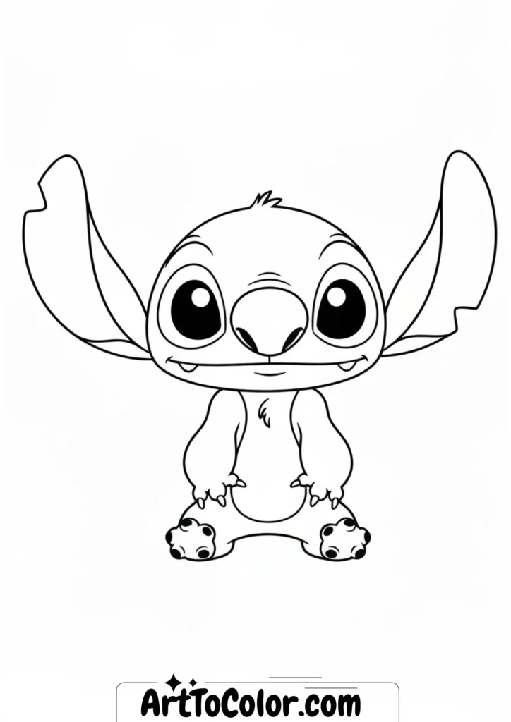 Chibi Stitch Coloring Page