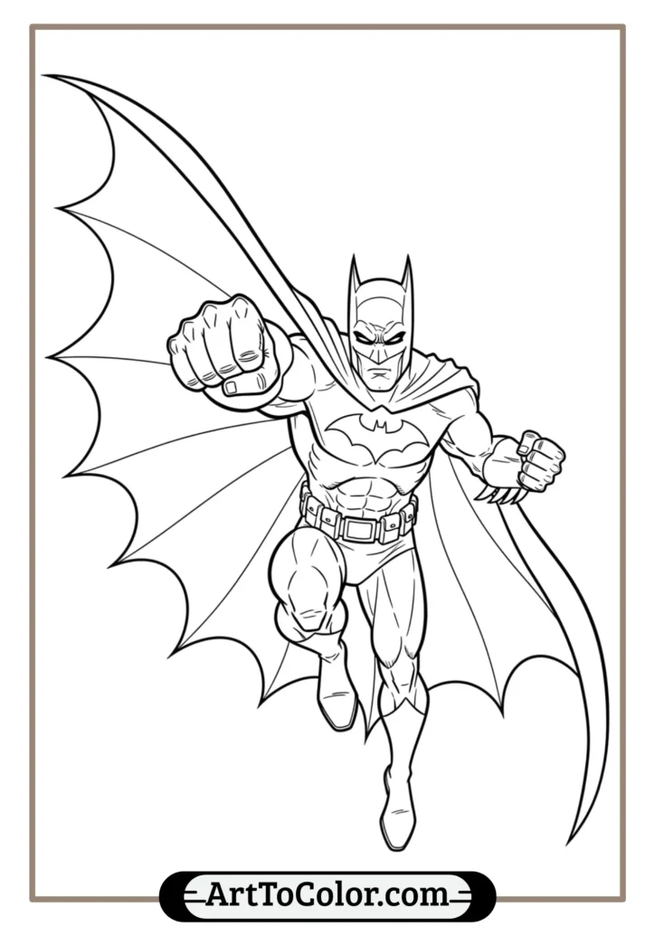 Batman in Action Pose
Batman Coloring Pages