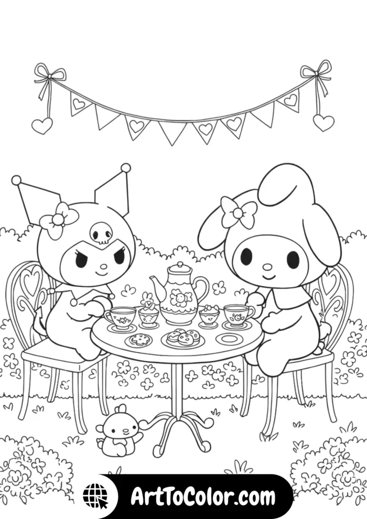 Kuromi & My Melody Coloring Pages
