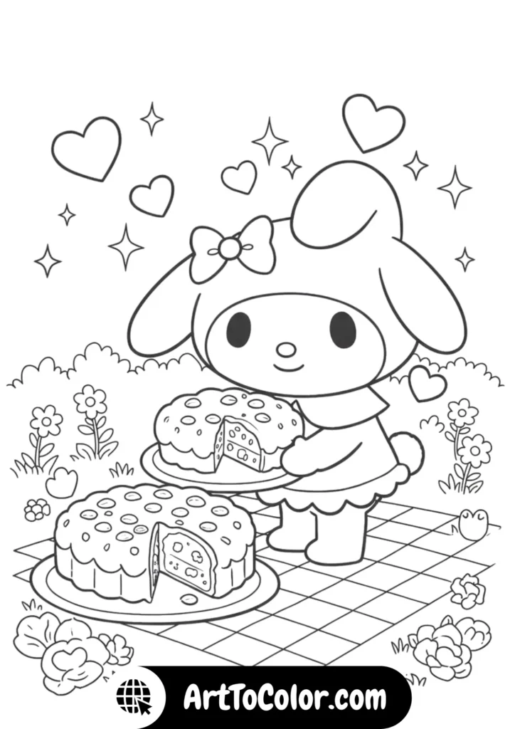 Kuromi & My Melody Coloring Pages