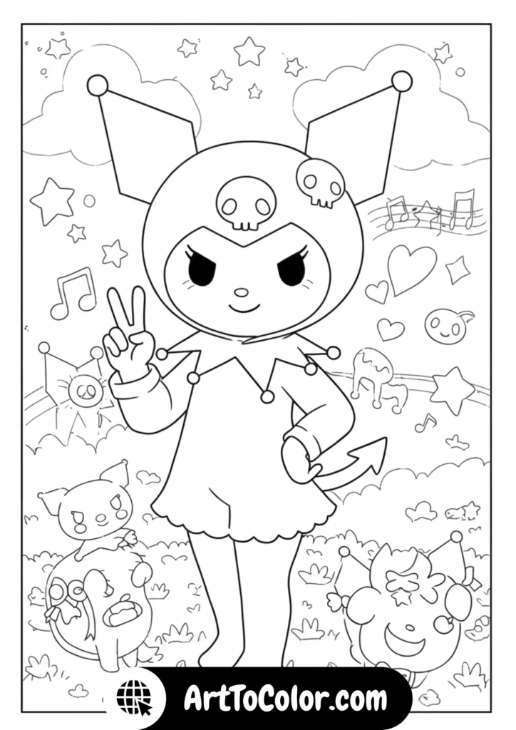 Kuromi & My Melody Coloring Pages