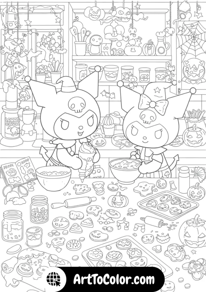 Kuromi & My Melody Coloring Pages