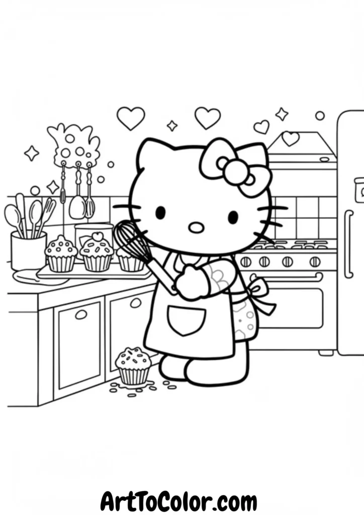 Hello Kitty Coloring Pages