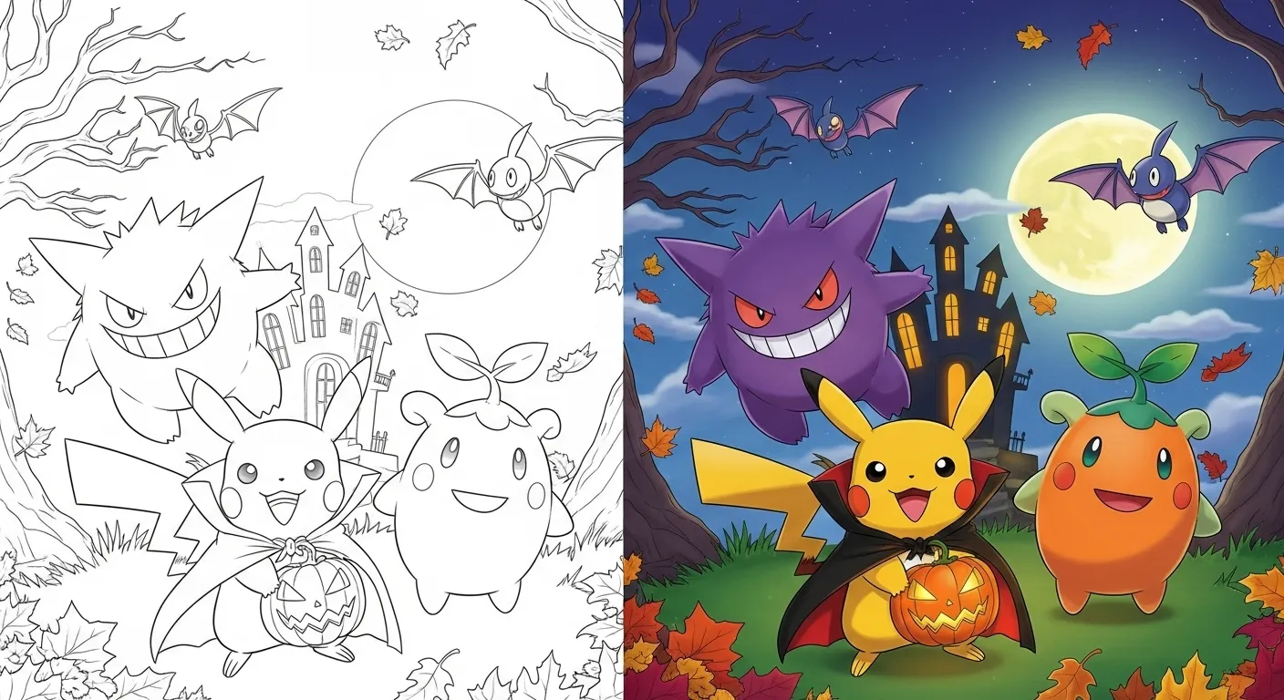 Halloween Pokemon Coloring Pages