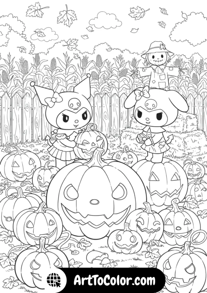 Kuromi & My Melody Coloring Pages