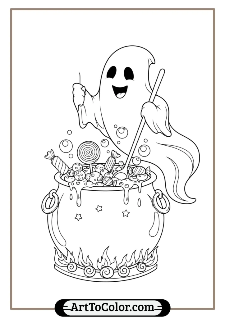 Ghost Coloring pages
Cute Halloween ghost coloring page with a friendly ghost floating among stars.Kawaii ghost coloring page featuring a smiling ghost with a bow tie.Simple Halloween ghost outline for toddlers, with large spaces and bold lines.Playful Halloween scene with ghosts trick-or-treating in a pumpkin patch.Halloween ghost coloring page with 'Boo!' text and festive decorations.Creative Halloween ghost craft idea with colorful cut-out ghosts strung on a garland.DIY Halloween diorama featuring colored ghosts and spooky decorations in a shoebox.Cute Halloween ghost greeting card design with a colorful ghost and festive message.